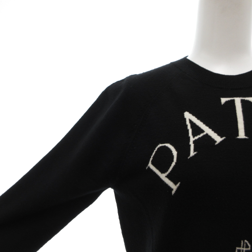PATOU ブラック ロゴ入り 長袖セーター PATOU パトゥー フロントロゴ