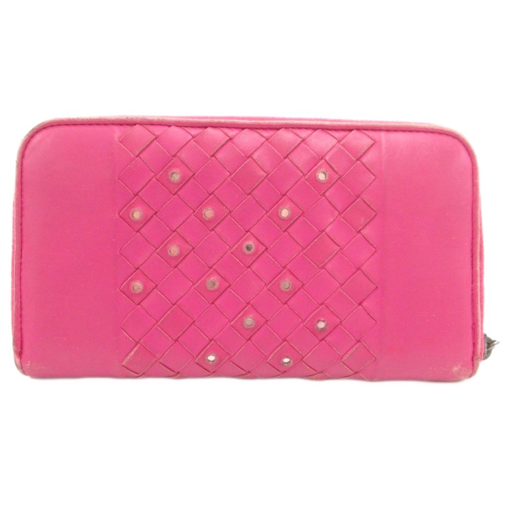 ボッテガヴェネタ ラウンドジップ長財布 ピンク BOTTEGA VENETA
