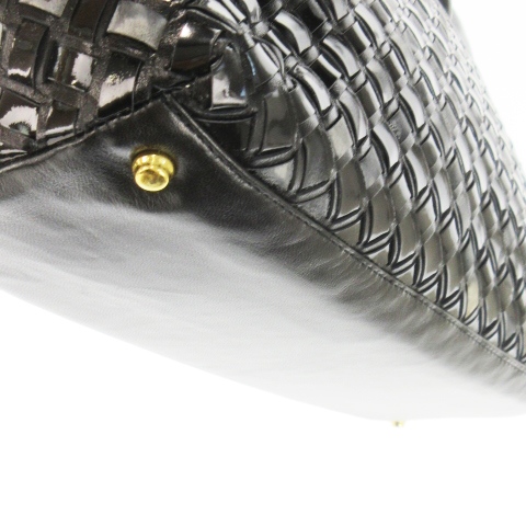 バリー BALLY ハンドバッグ メッシュ 編み込み レザー 本革 タッセル