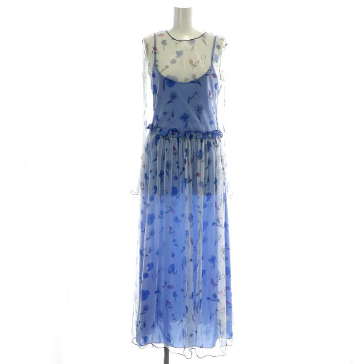 美品◇エンポリオアルマーニ◇花柄ドレスワンピース マキシ丈 シースルー 最高級 エンポリオアルマーニ EMPORIO ARMANI ワンピース ロング 長袖 花柄