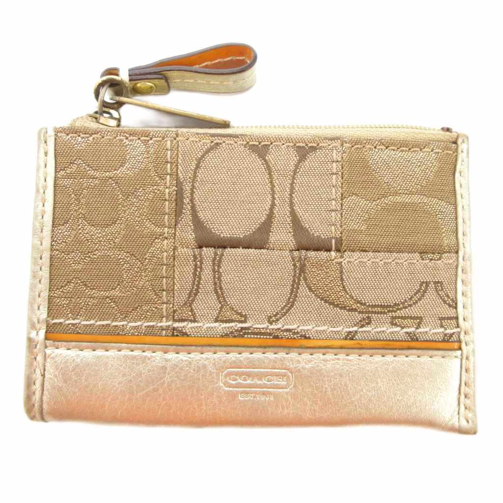 コーチ COACH コインケース 小銭入れ シグネチャー ロゴ ベージュ /AE 