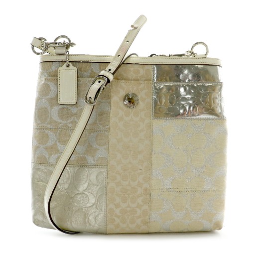 コーチ COACH ショルダーバッグ キャンバス レザー 皮革 パッチワーク 