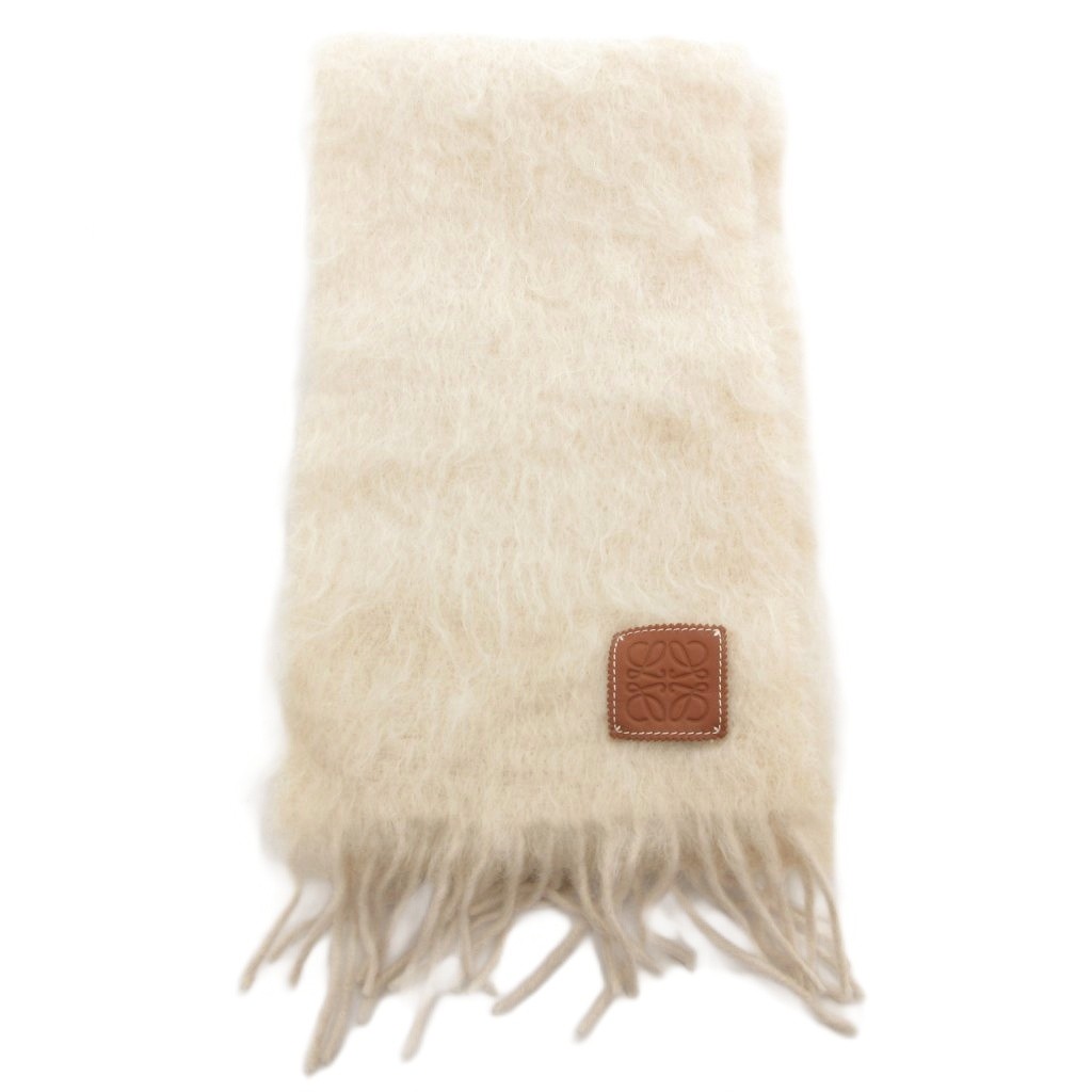 LOEWE モヘアマフラー オフホワイト　フリンジ付き LOEWE モヘアマフラー オフホワイト フリンジ付き 正規 品