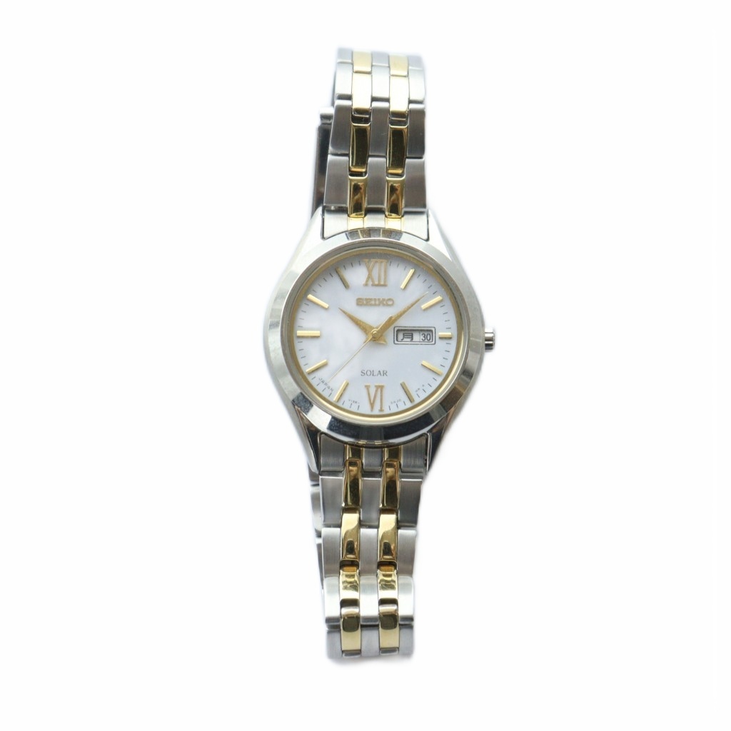 セイコー SEIKO 腕時計 ウォッチ ソーラー カレンダー付き 白文字盤  