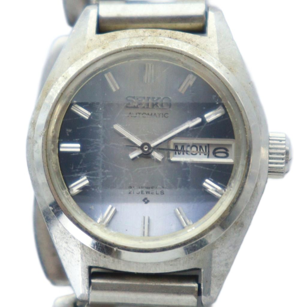 セイコー SEIKO 腕時計 ウォッチ 21石 自動巻き カレンダー付き 青文字  