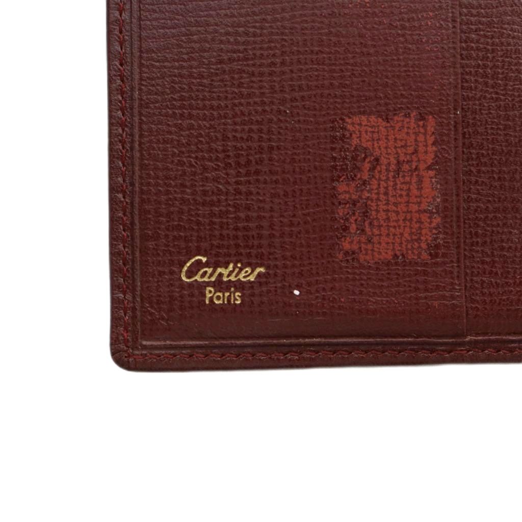 カルティエ Cartier マストライン 財布 三つ折り がま口 レザー ロゴ