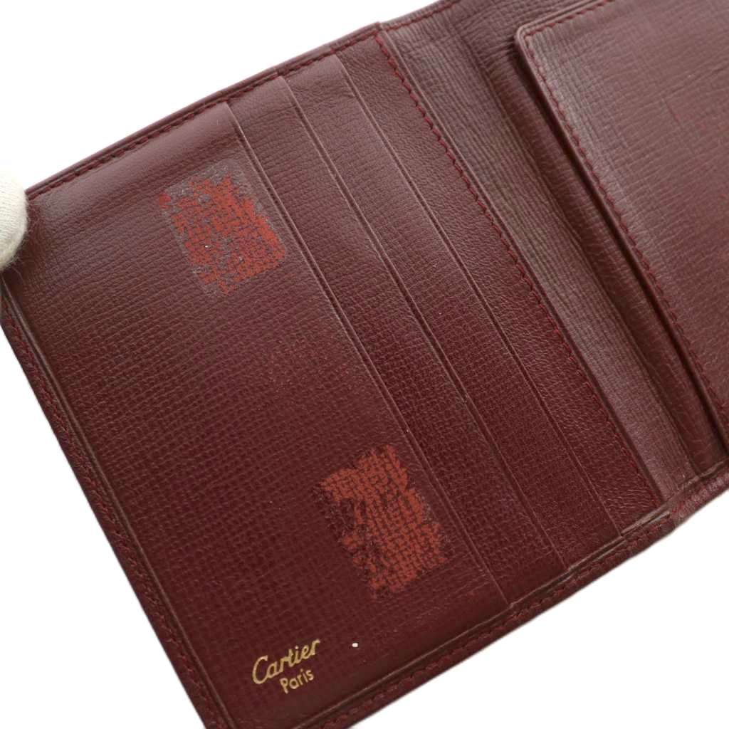 カルティエ Cartier マストライン 財布 三つ折り がま口 レザー