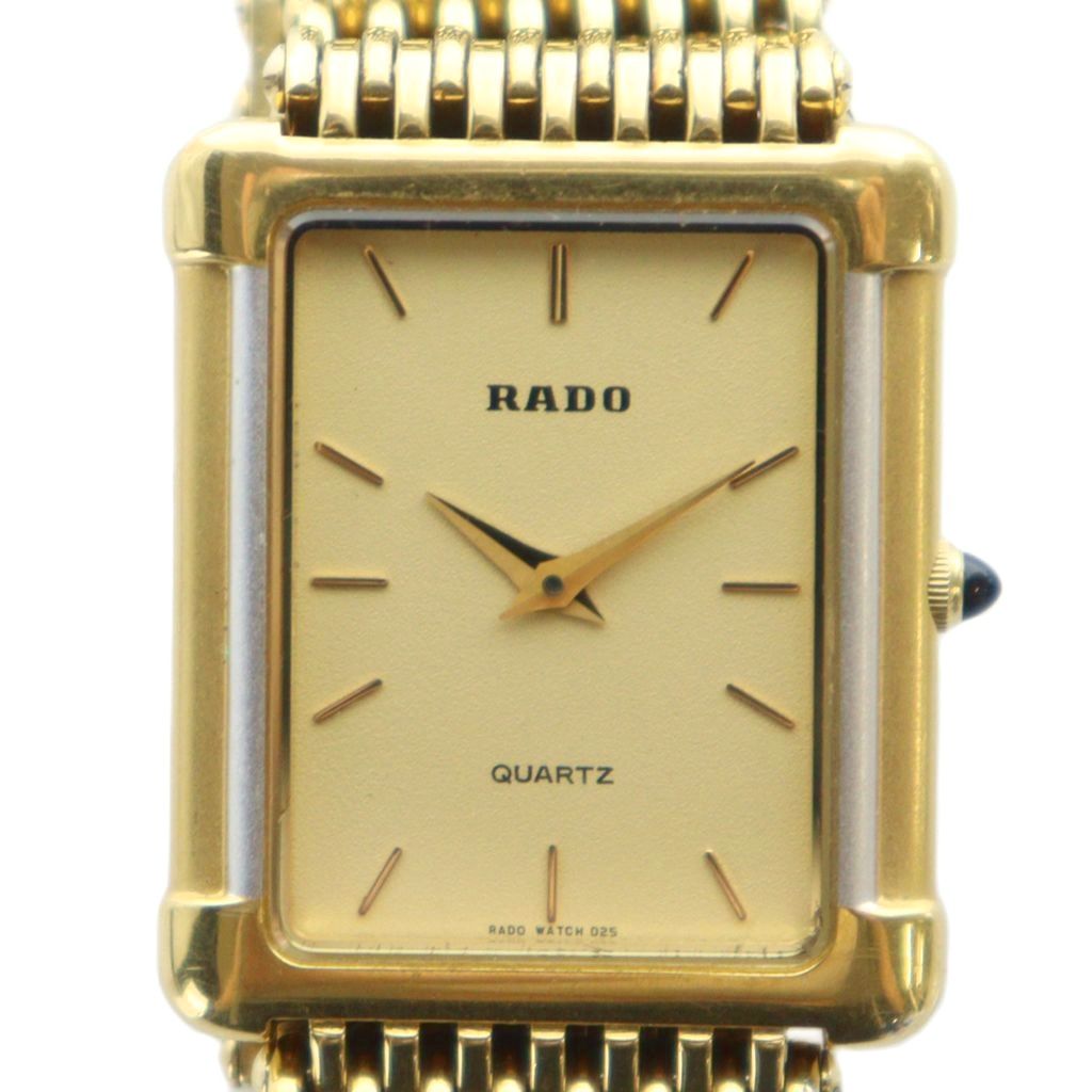 電池交換済】RADO 腕時計 ゴールド メンズ クォーツ ラドー 稼働品