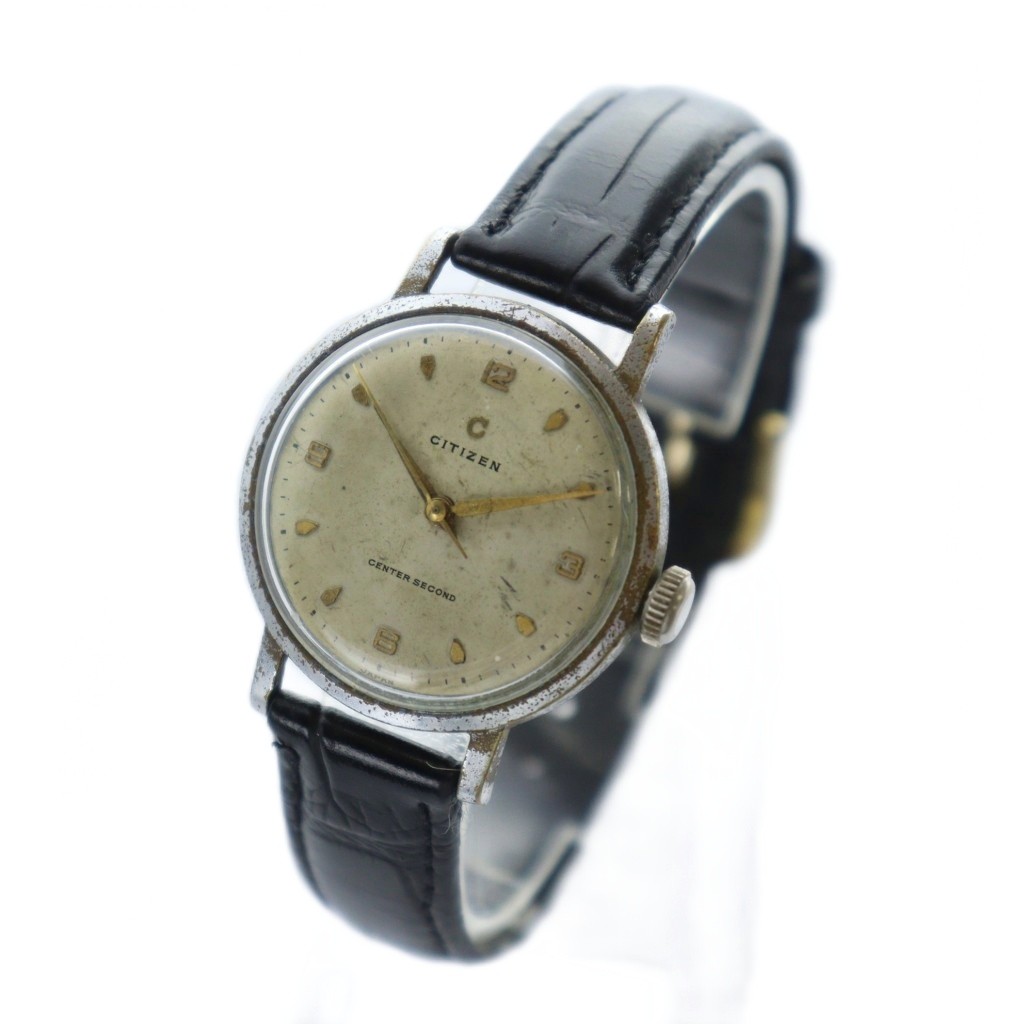 ウォッチブレス ブランド不明 シルバー？素材不明 ジャンク扱い シチズン CITIZEN ジャンク品 CENTER SECOND センターセコンド Cマーク