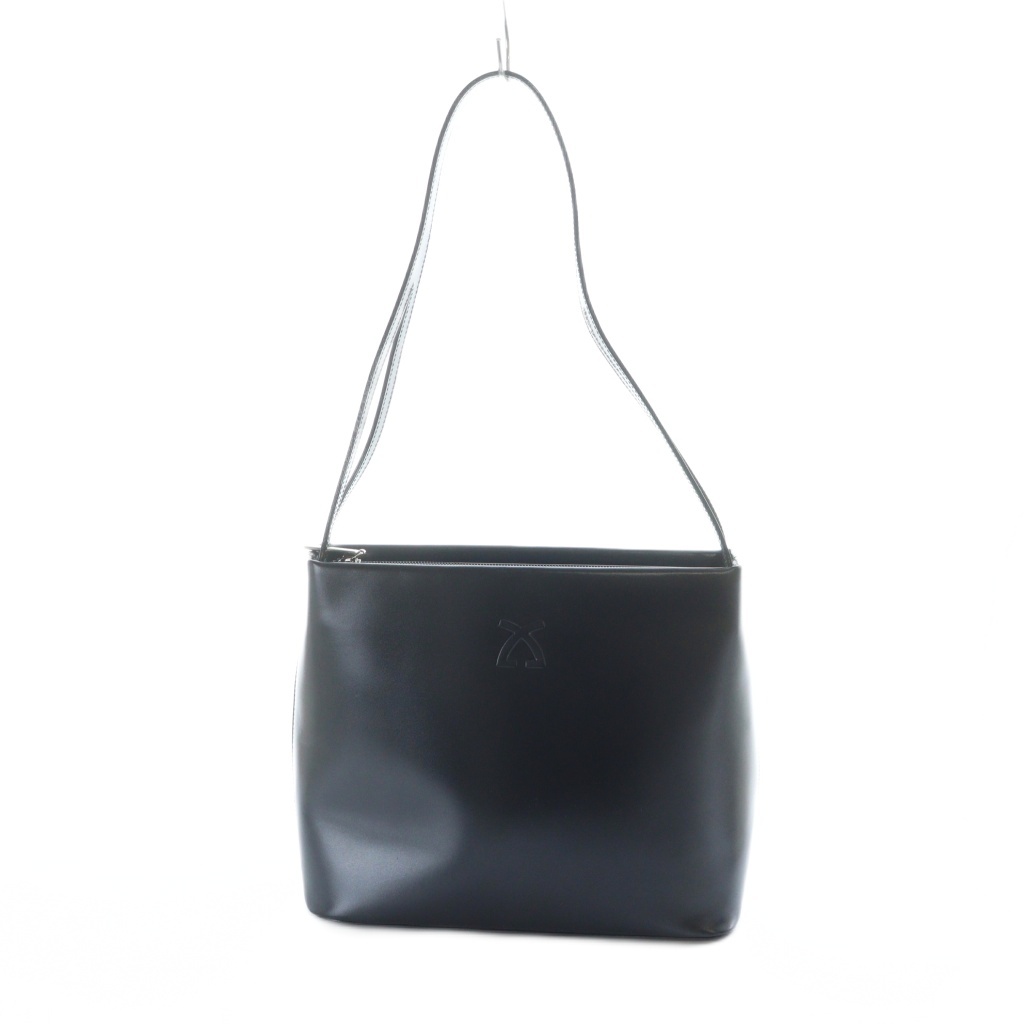 レオナール LEONARD ショルダーバッグ ハンド レザー ロゴ 黒 ブラック  