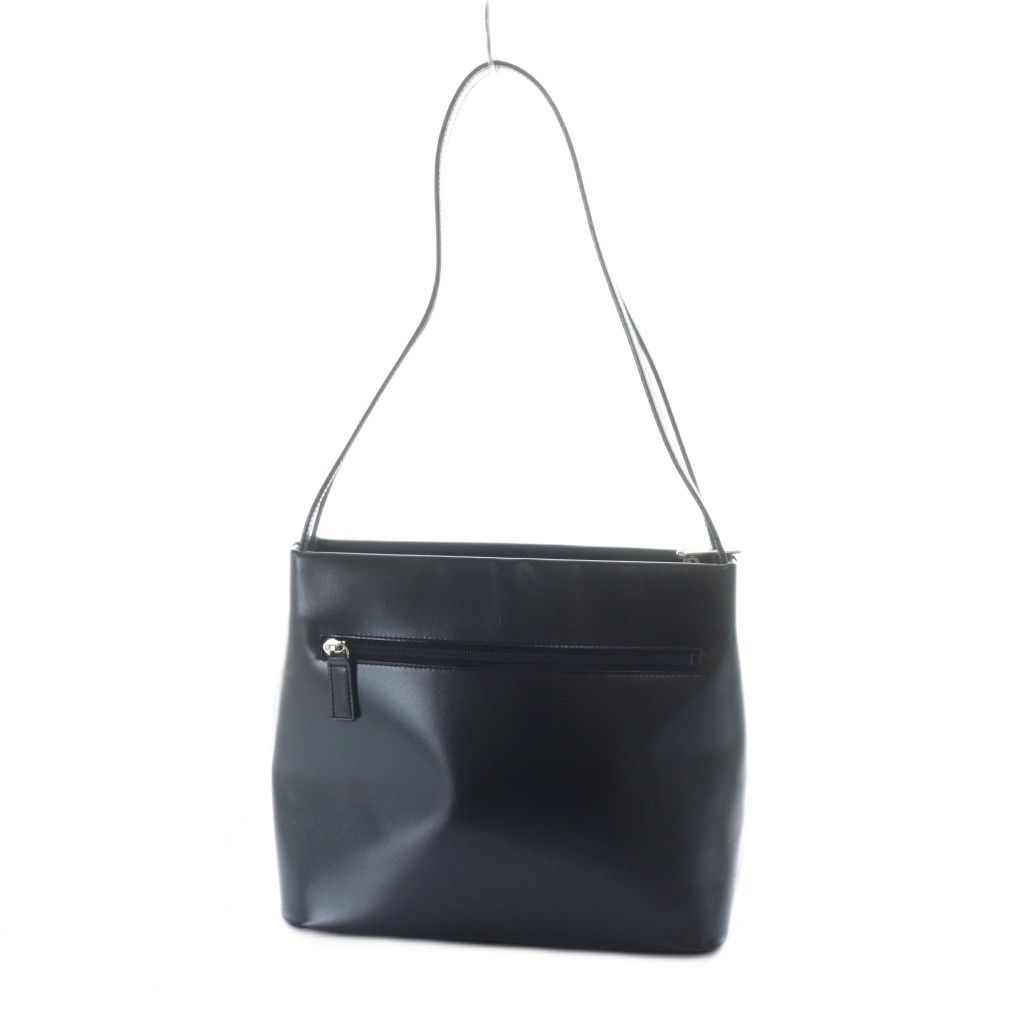 レオナール LEONARD ショルダーバッグ ハンド レザー ロゴ 黒 ブラック  