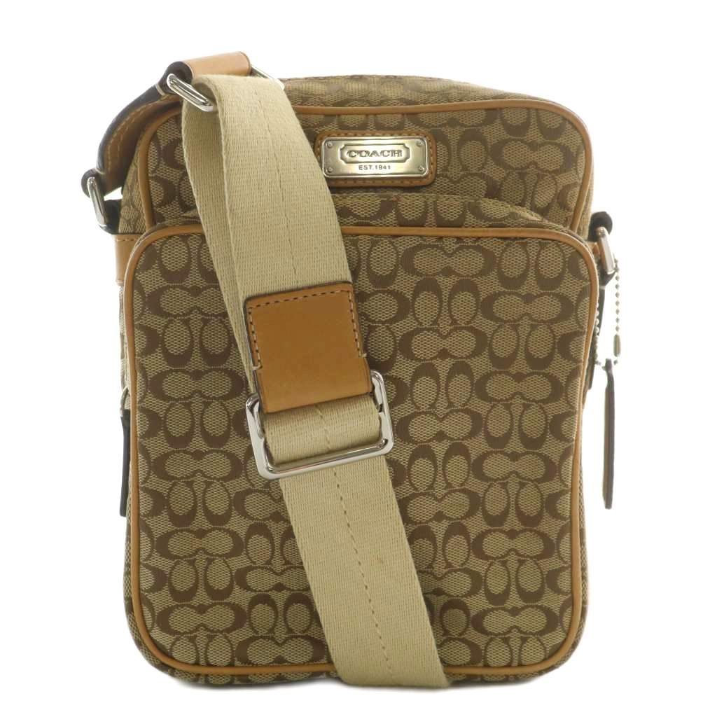 コーチ COACH ショルダーバッグ キャンバス レザー シグネチャー 総柄 