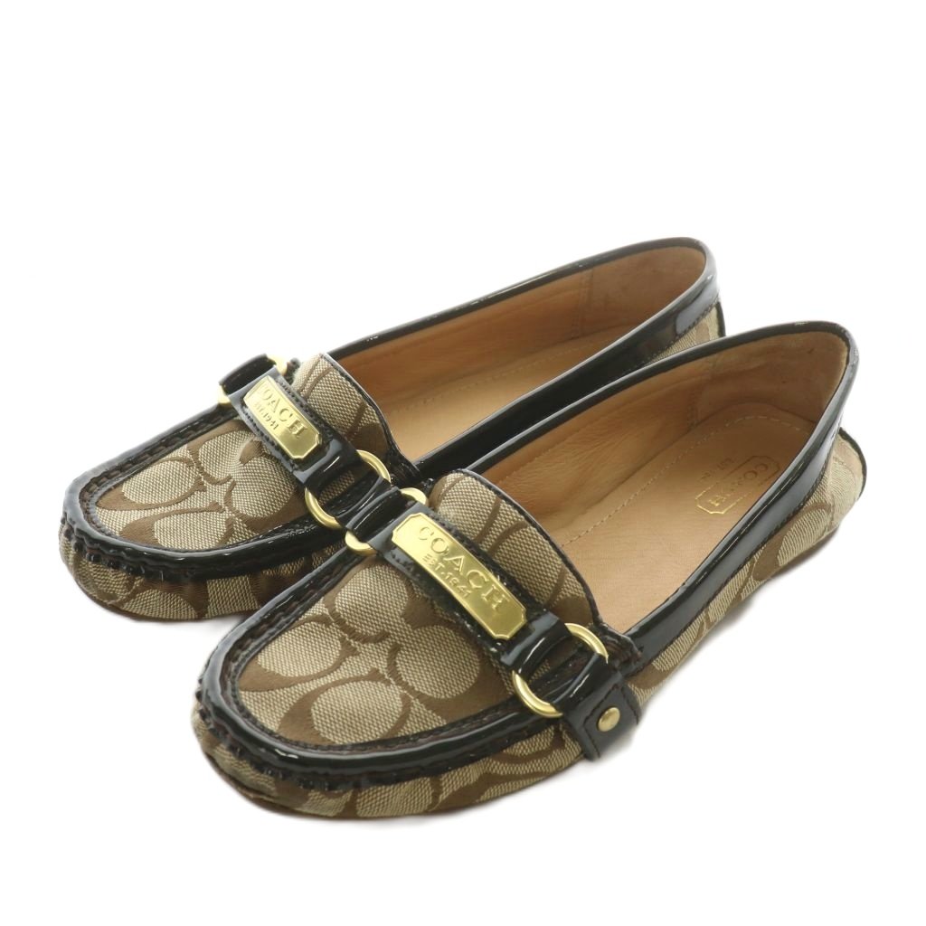 COACH コーチ ローファー フラットシューズ 24センチ ブラック COACH