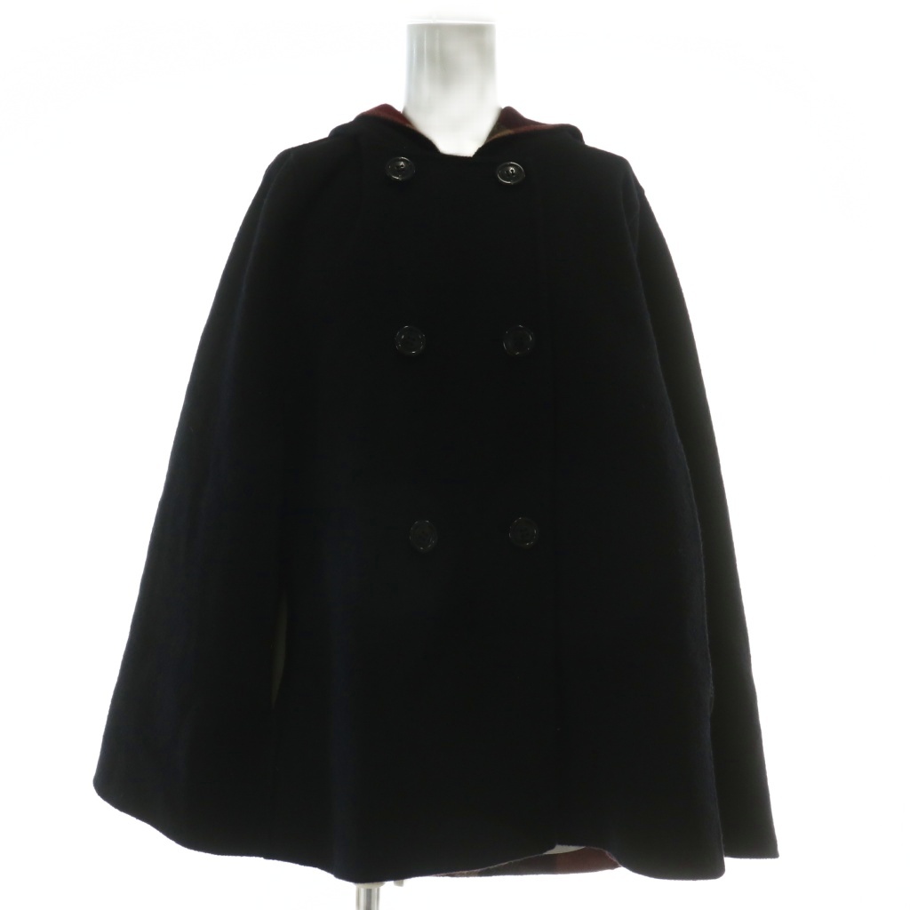 バーバリーブルーレーベル ニット ポンチョ ケープ カーディガン ブラック 38 バーバリーブルーレーベル ニット ポンチョ ケープ カーディガン