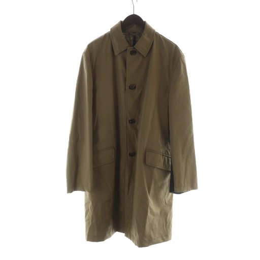 ダンヒル dunhill ステンカラー コート ロング 総裏地 コットン レザー  