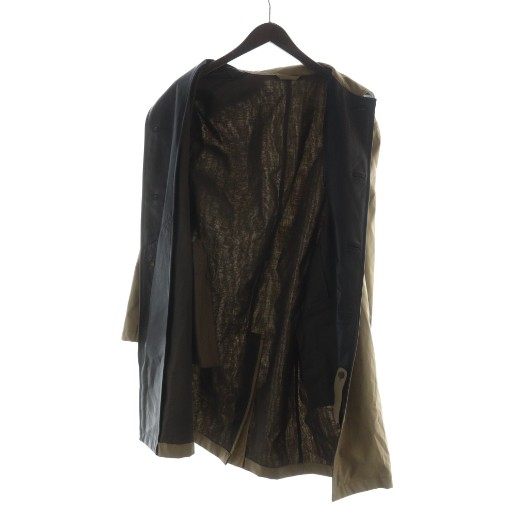 ダンヒル dunhill ステンカラー コート ロング 総裏地 コットン レザー  