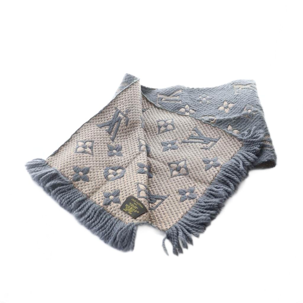 ルイヴィトン LOUIS VUITTON エシャルプ ロゴマニア シャイン グリ  