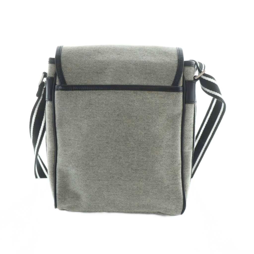 美品 バーバリーブラックレーベル ショルダーバッグ レザー キャンバス グレー バーバリーブラックレーベル BURBERRY BLACK LABEL ショルダー