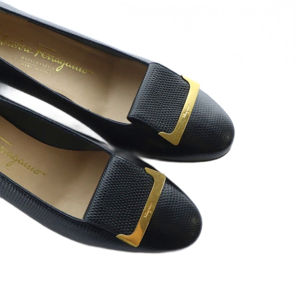 サルヴァトーレフェラガモ Salvatore Ferragamo パンプス チャンキー  