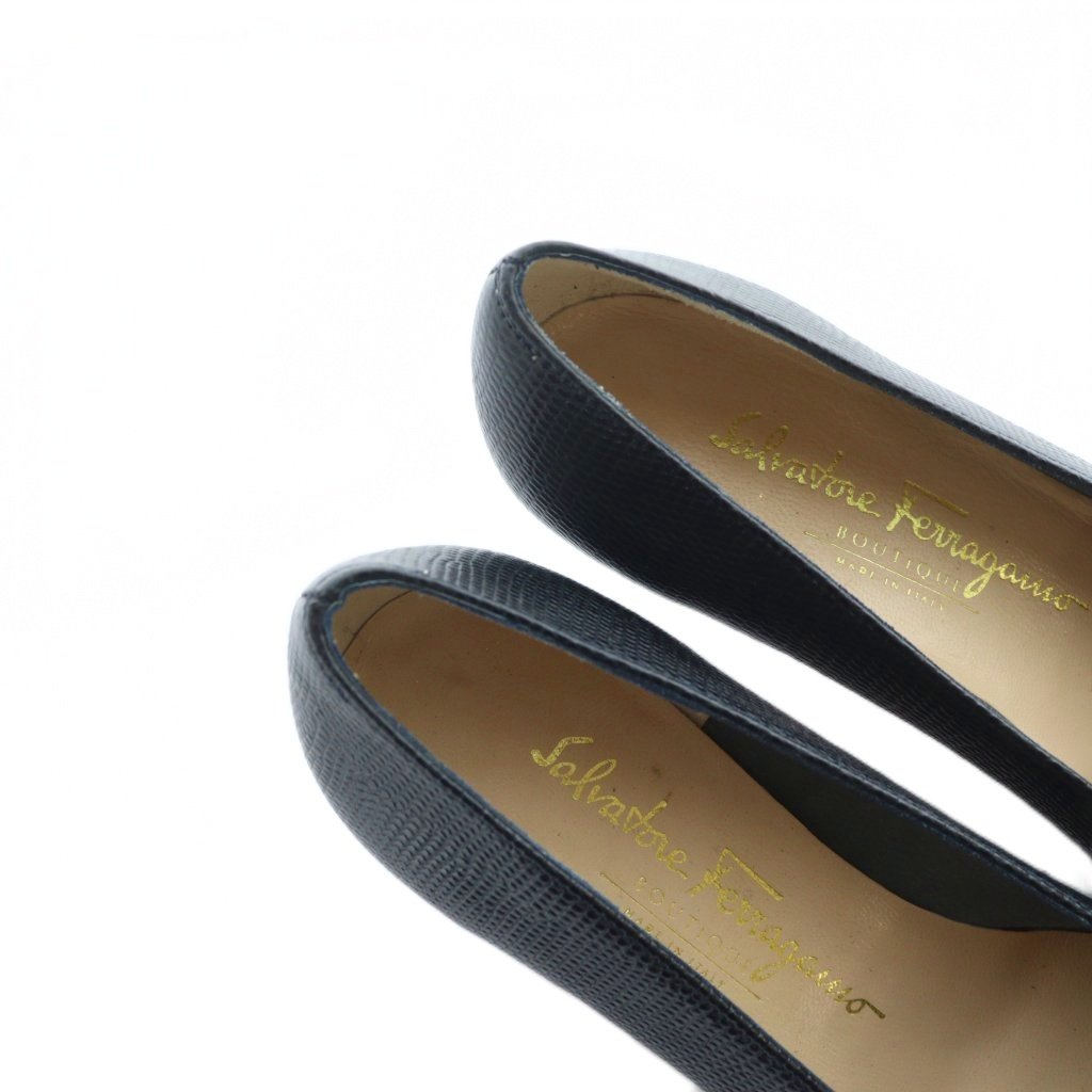 サルヴァトーレフェラガモ Salvatore Ferragamo パンプス チャンキー  