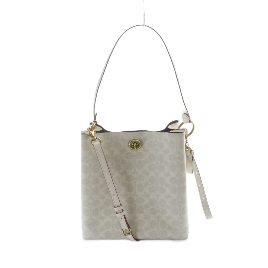 コーチ COACH ハンド ショルダーバッグ 2WAY PVC レザー ロゴ  