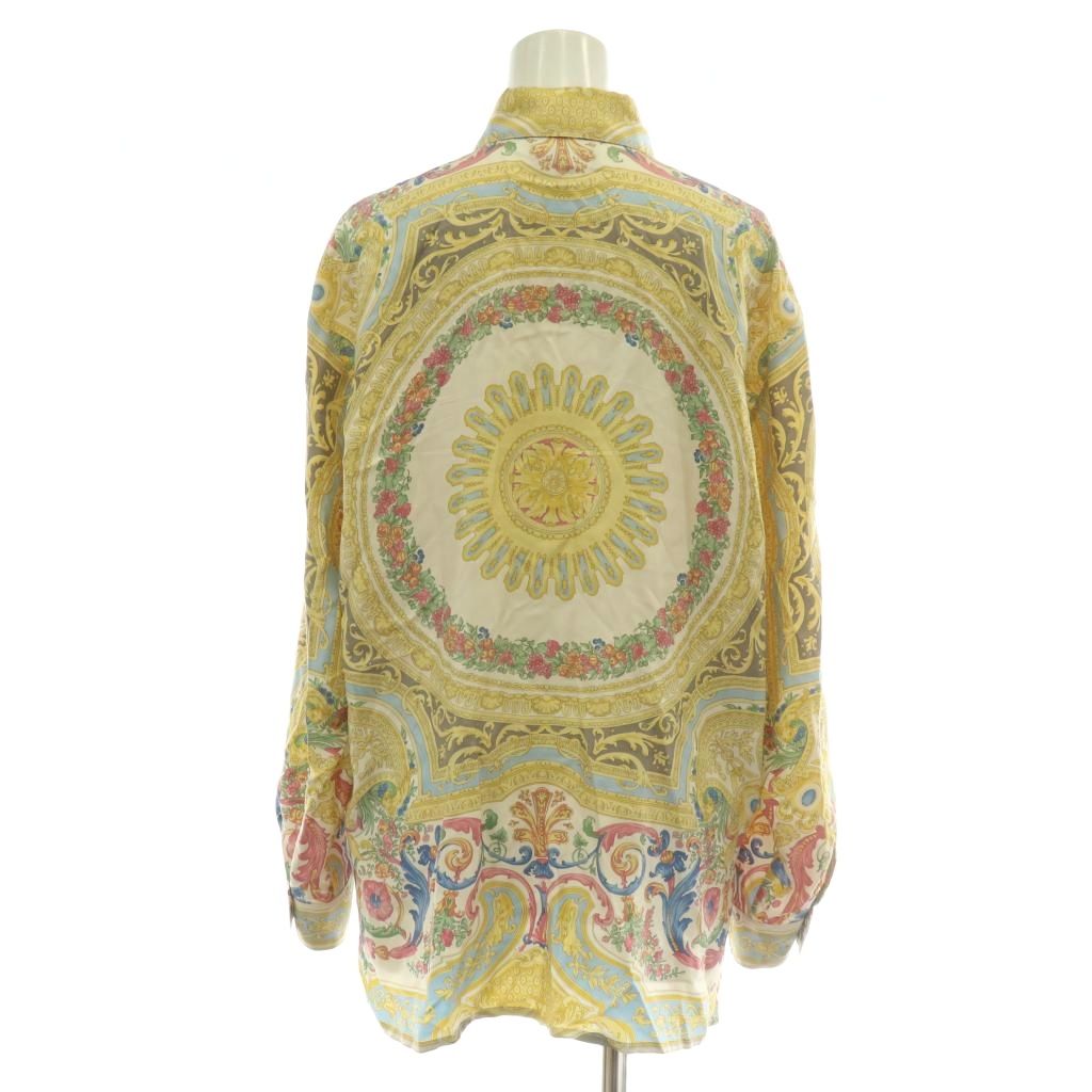エトロ ETRO シャツ ブラウス 絹 シルク 長袖 ペイズリー 総柄 40 M