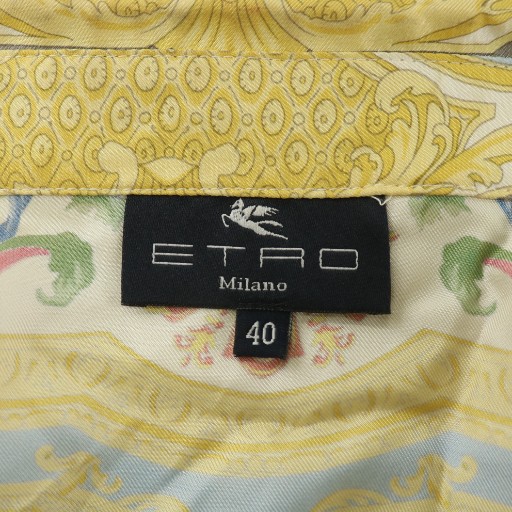 エトロ ETRO シャツ ブラウス 絹 シルク 長袖 ペイズリー 総柄 40 M