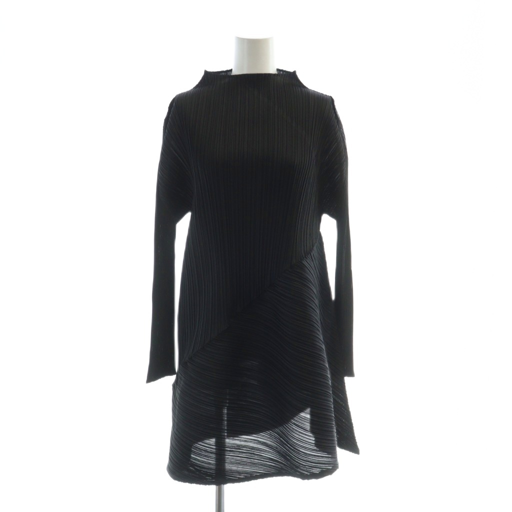 プリーズプリーツワンピース黒ブラック イッセイミヤケワンピース