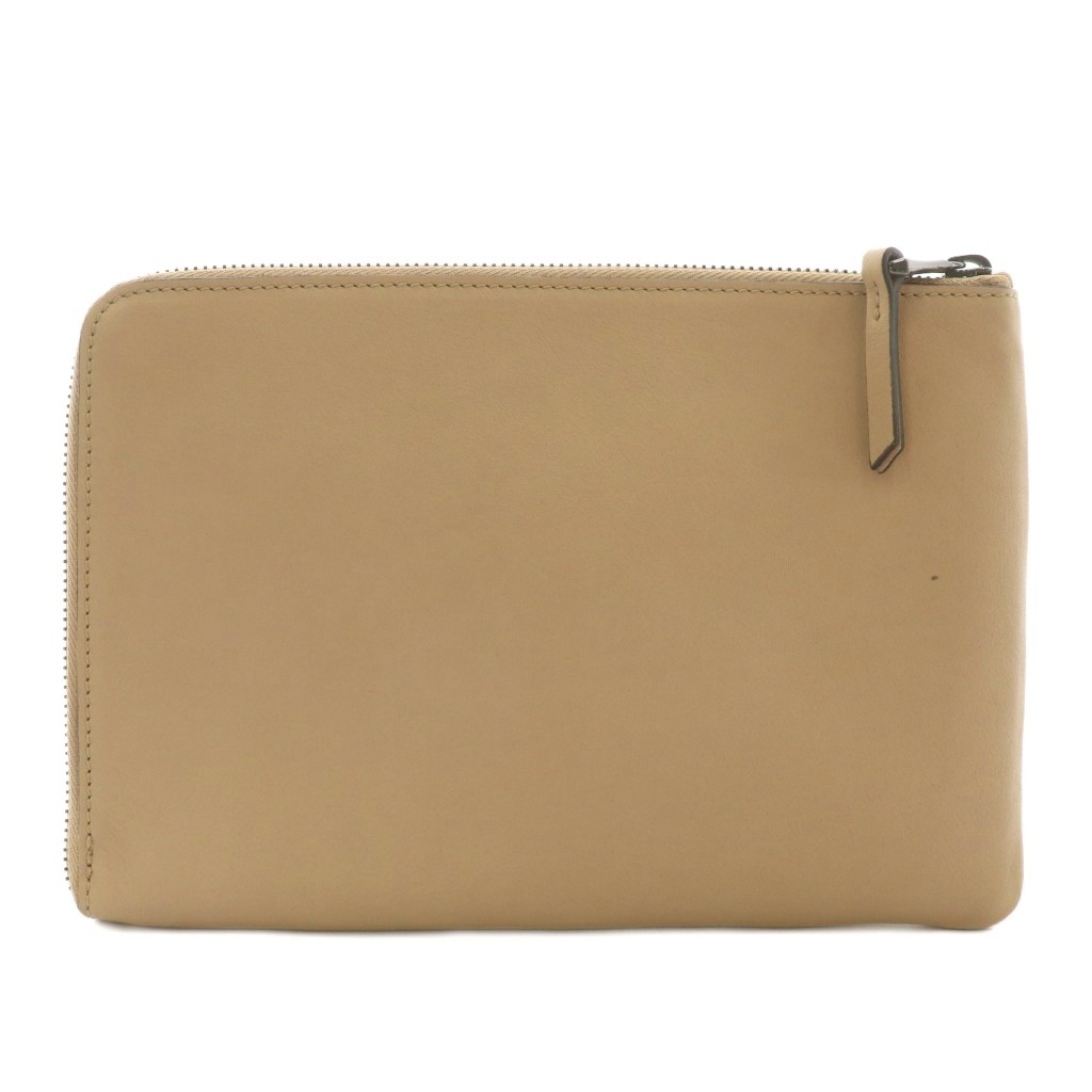 りっか様ベージュGG ロンシャン LONGCHAMP クラッチバッグ セカンドバッグ レザー L字