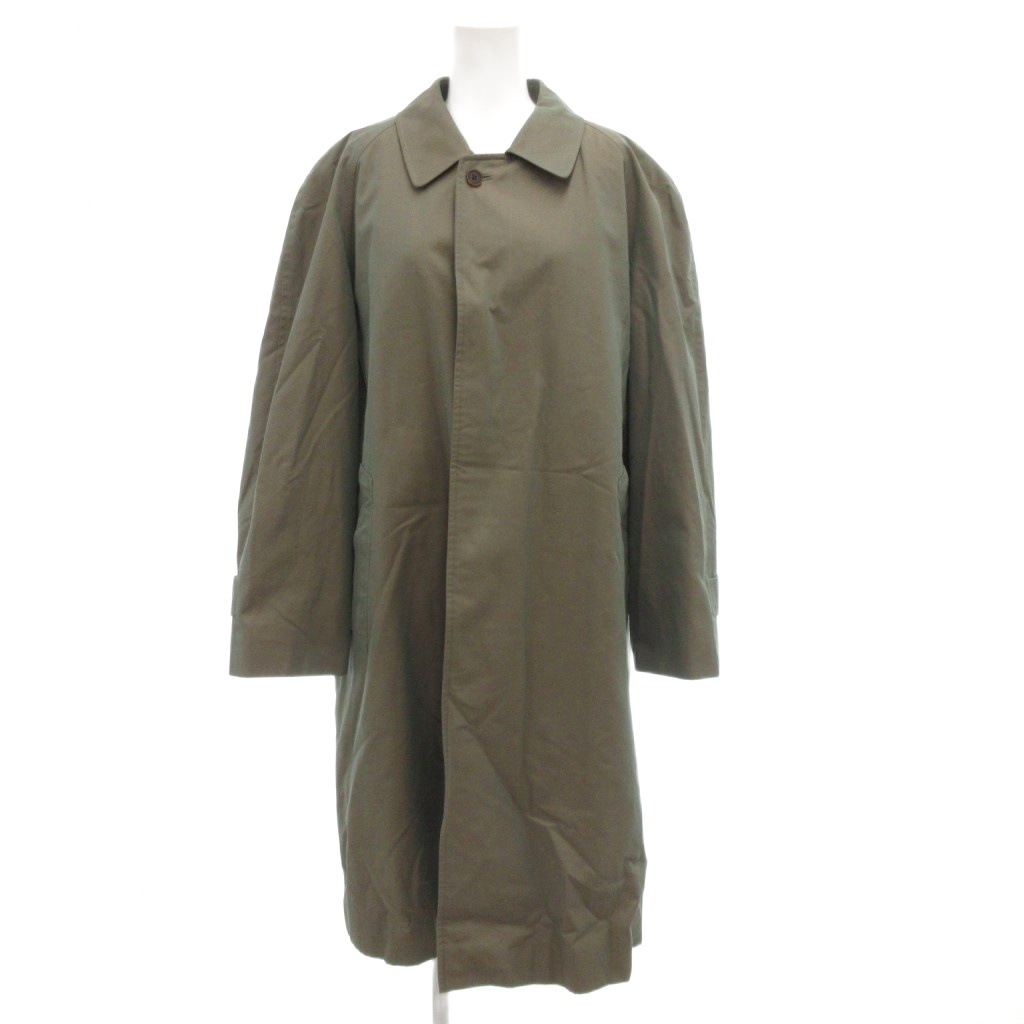 【中古】バーバリー ロンドン BURBERRY LONDON ステンカラーコート 90-165-4 ロング カーキ系 裏チェック バーバリー ロンドン BURBERRY LONDON ステンカラーコート 90-165-4