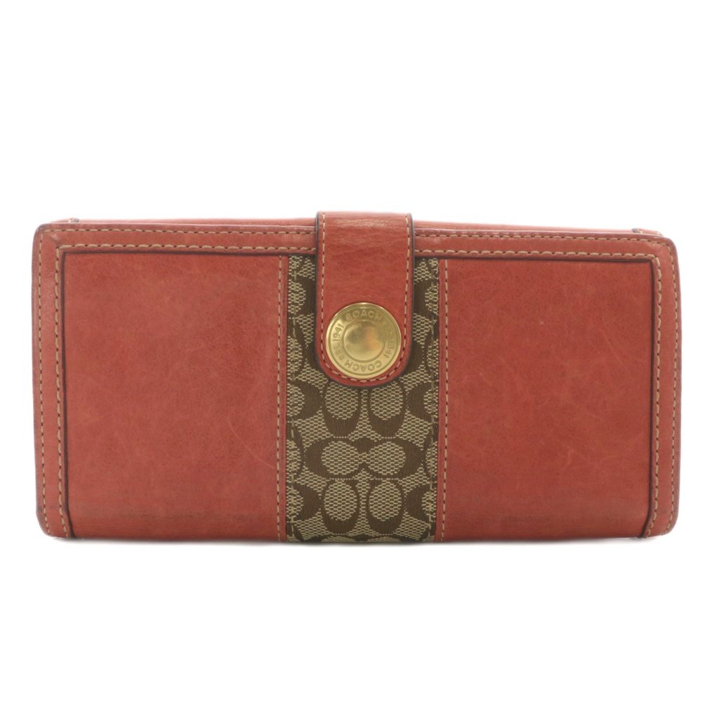 コーチ COACH 長財布 二つ折り レザー キャンバス シグネチャー W 