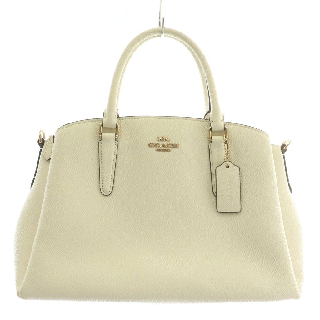 【中古】コーチ COACH セージ キャリーオール ハンドバッグ ショルダー 2WAY レザー ロゴ ゴールド金具 白 F28976 コーチ COACH セージ キャリーオール ハンドバッグ ショルダー 2WAY