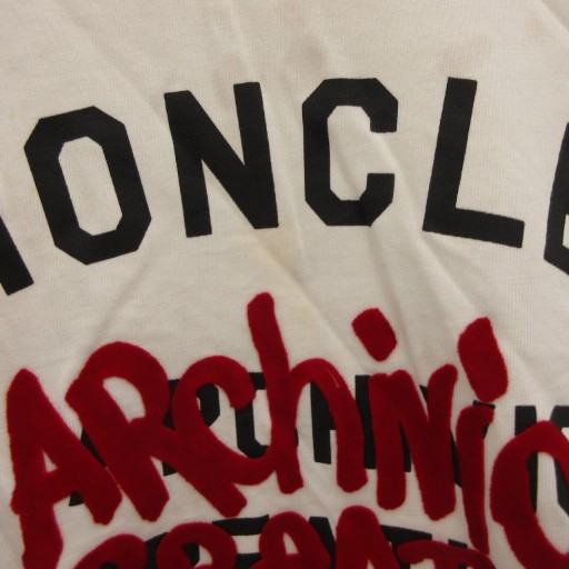 【中古】モンクレール MONCLER ロンT Tシャツ XS 長袖 クルーネック ロゴ 白 ホワイト I20918D0000 /AE ■GY18 モンクレール MONCLER ロンT Tシャツ XS 長袖 クルーネック ロゴ 白