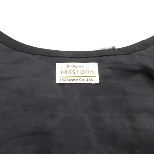 パシオーネ PASSIONE ミンクファーコート 毛皮 ロング ノーカラー 茶