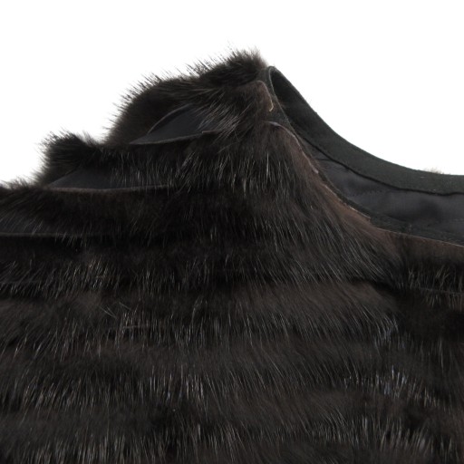 【中古】パシオーネ PASSIONE ミンクファーコート 毛皮 ロング ノーカラー 茶 ブラウン /GV ■GY13 レディース パシオーネ PASSIONE ミンクファーコート 毛皮 ロング ノーカラー 茶