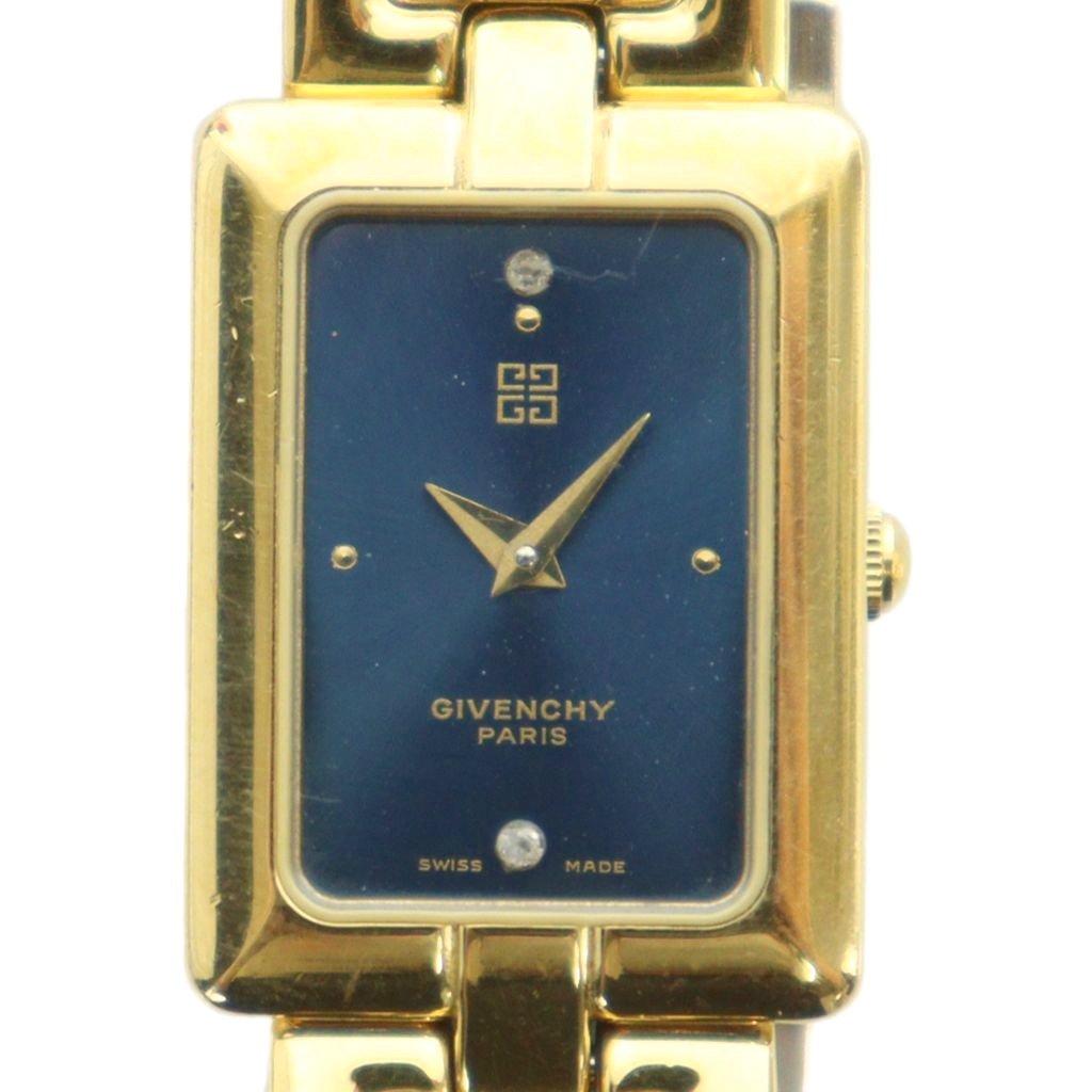 ジバンシィ GIVENCHY 腕時計 ウォッチ クォーツ スクエア ロゴ 青文字 
