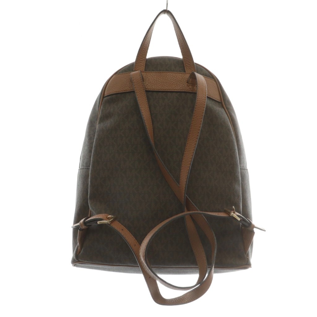 マイケルコース MK柄 PVCレザー リュック ブラウン ロゴ MICHAEL KORS