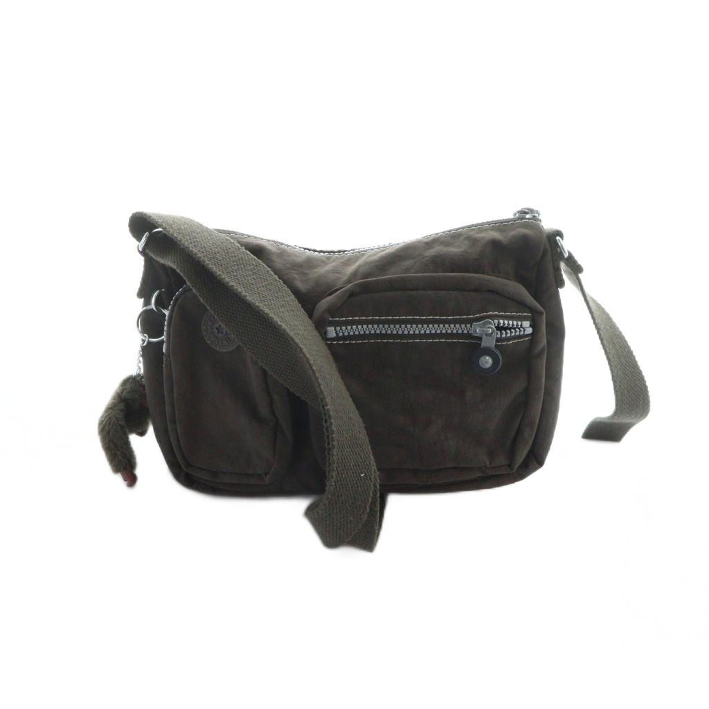 キプリング KIPLING ショルダーバッグ 斜めがけ ナイロン ロゴ 茶 