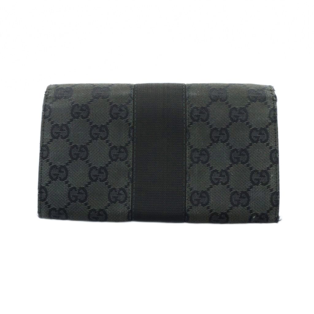 グッチ GUCCI 長財布 ウォレット ロゴ GGキャンバス レザー 黒 