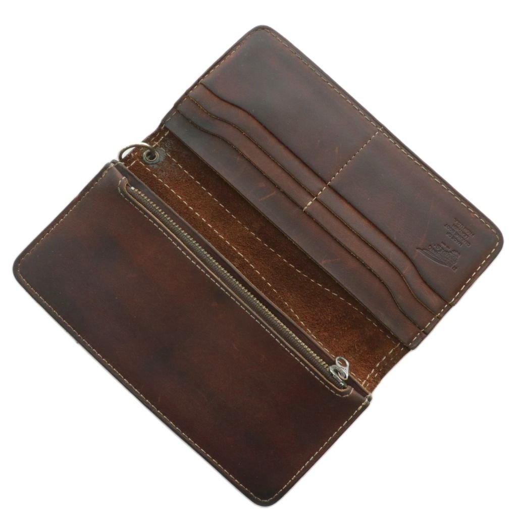 レッドウィング REDWING 長財布 二つ折り レザー ロゴ 型押し 茶色