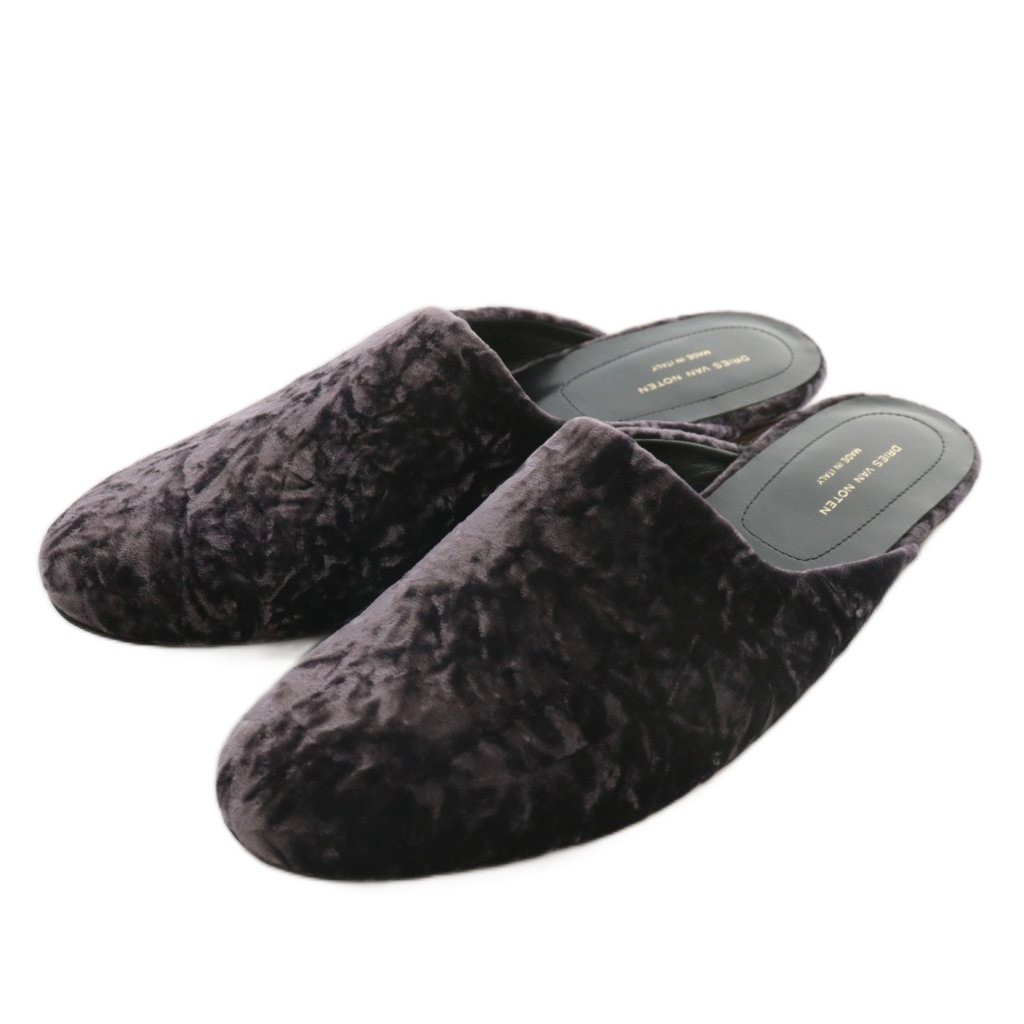 dries van noten フラットサンダル DRIES VAN NOTEN エナメルレザー