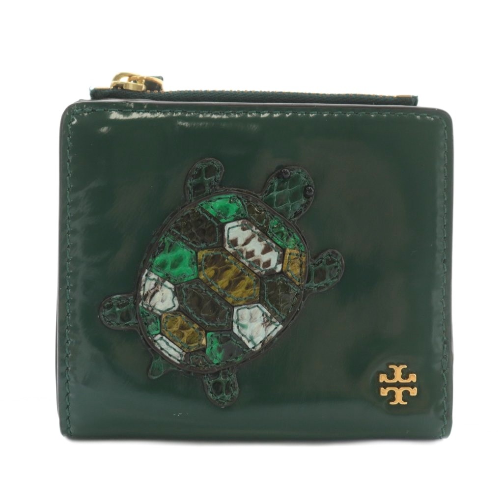 トリーバーチ TORY BURCH 財布 二つ折り エナメル 亀 カメ ロゴ