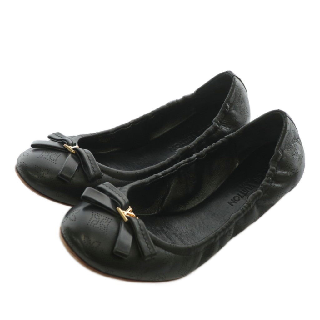 ルイヴィトン LOUIS VUITTON バレエシューズ パンプス レザー ラウンド