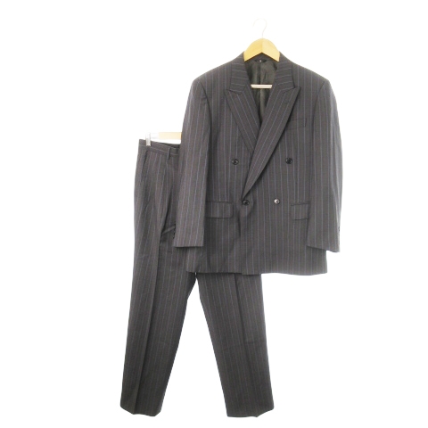 LANVIN ダブル テーラード スーツ セットアップ グレー モヘア 光沢