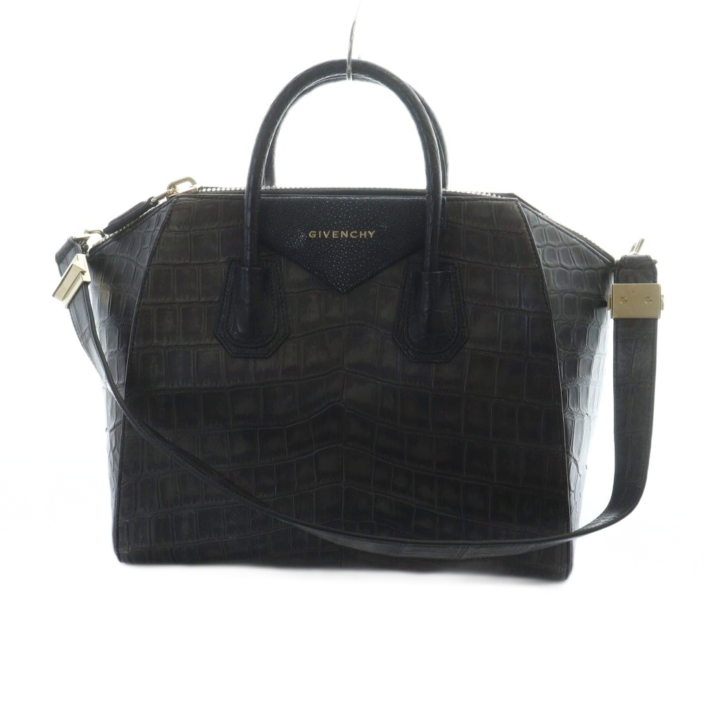 【美品】ジバンシー　アンティゴナ　ハンドバッグ　2way　肩掛け　レザー　黒色 ジバンシィ GIVENCHY アンティゴナ Antigona ハンドバッグ ショルダー