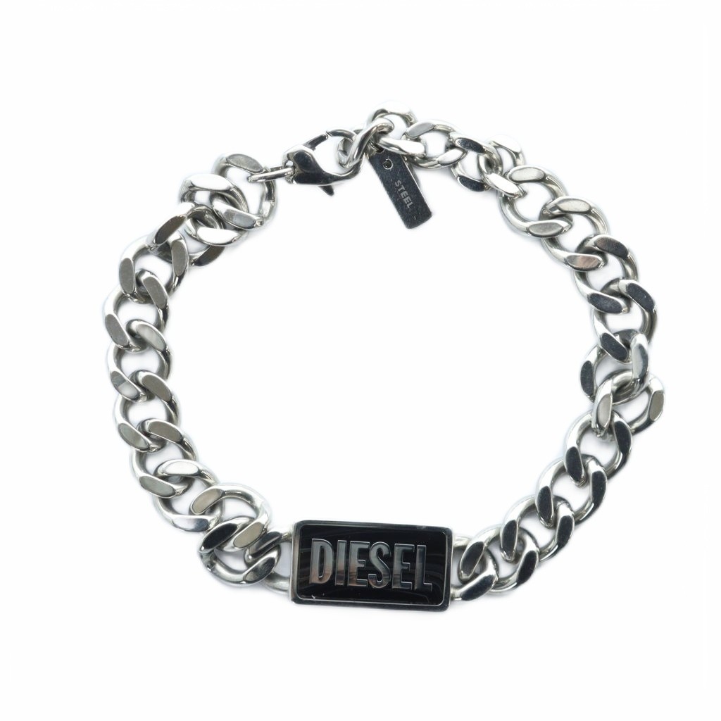 DIESEL ジュエリーブレスレット　シルバーバングル ディーゼル DIESEL ブレスレット ロゴ アクセサリー バングル シルバー