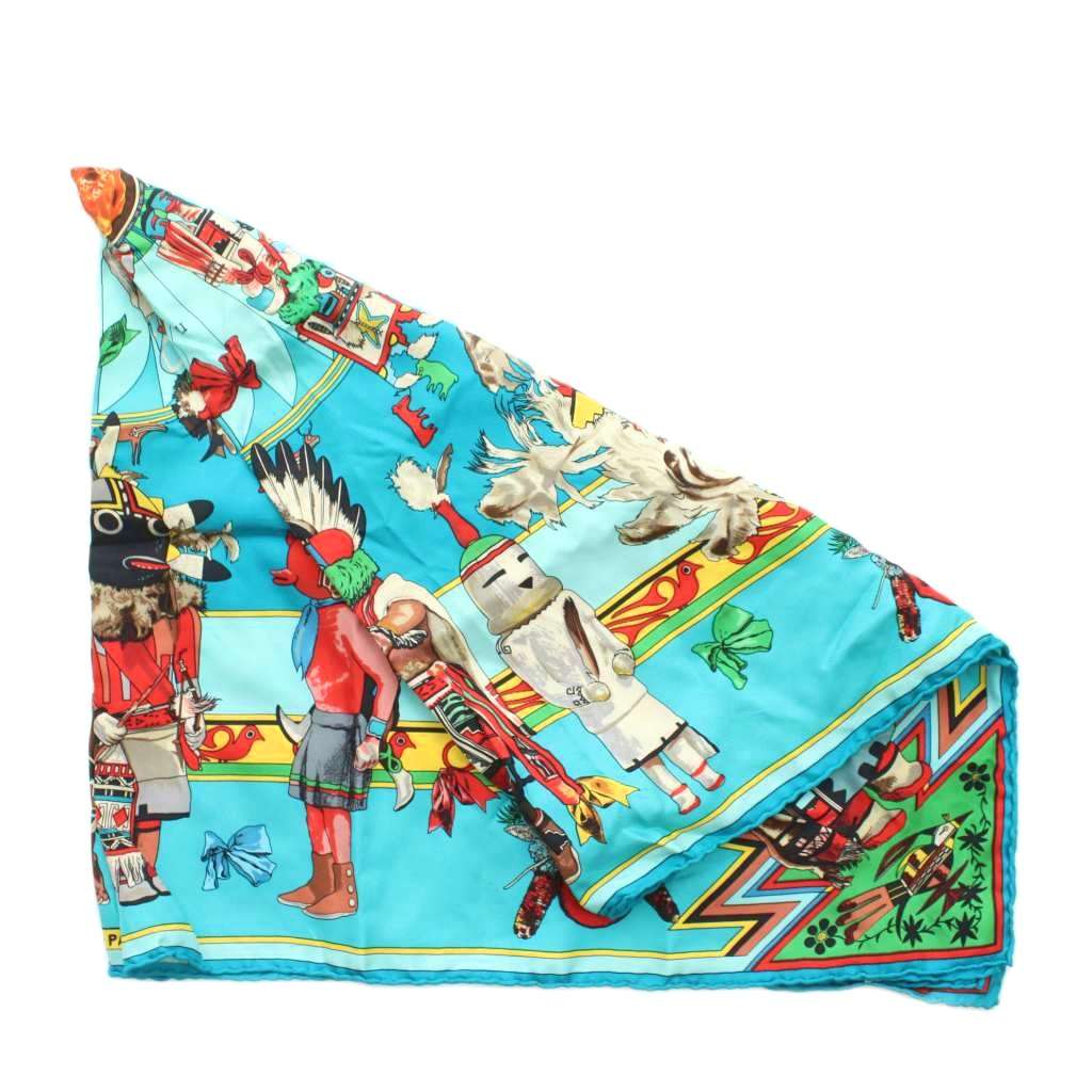 エルメス HERMES カレ90 KACHINAS カチナ スカーフ 絹 シルク 大判