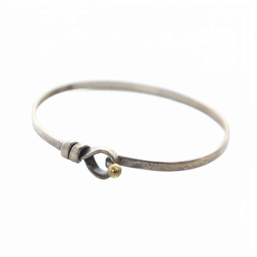 ティファニー ラブノット フック&アイ バングル シルバー 18K ブレスレット ティファニー TIFFANY & CO. ラブノット フック＆アイ ブレスレット