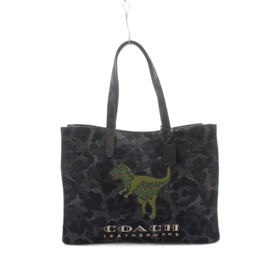 コーチ COACH トート・カモ プリント アンド レキシー トートバッグ 黒 