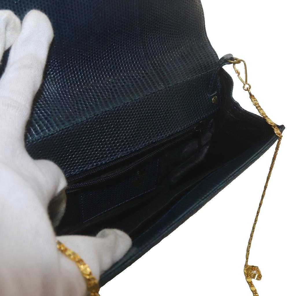 Gohen Color HIROKO KOSHINO Shoulder Bag Leather Gold Color Moss Green /SR GY18 ...